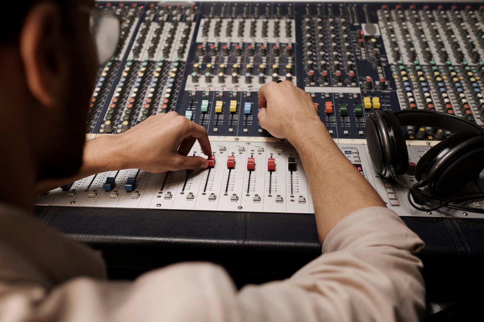 Close Up Man Making Music